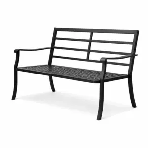 Bench Outdoor Metal with Armrests Black 128x59x85 cm