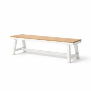 Bench Wood and Steel MDF White