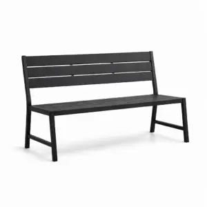 Bench Outdoor Metal Black 120cm x 60cm x 80cm
