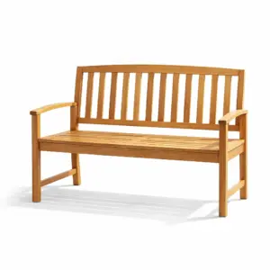 Bench Wooden Outdoor Garden Oak Finish