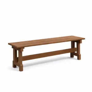 Bench Teak Wood Rectangular Brown