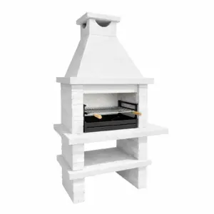 BBQ Grill Concrete Outdoor Barbecue Grill with Chimney 165cm x 100cm x 65cm