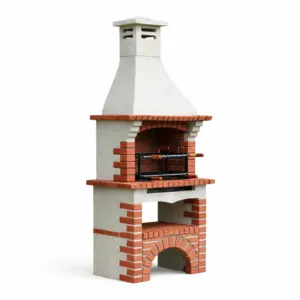BBQ Grill Outdoor Freestanding Brick and Concrete Barbecue Grill Chimney