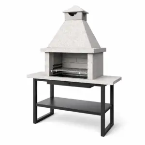 BBQ Grill Concrete Grill with Steel Frame
