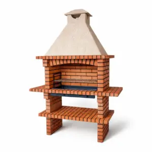 BBQ Grill Outdoor Brick Grill with Stone Hood